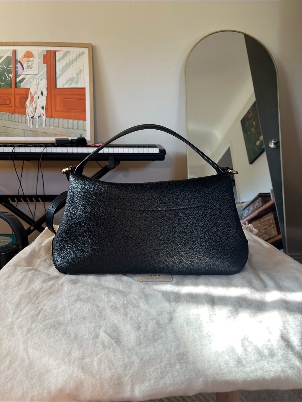 Stow London East West Curve bag in Black calfskin leather - Picture 3 of 13